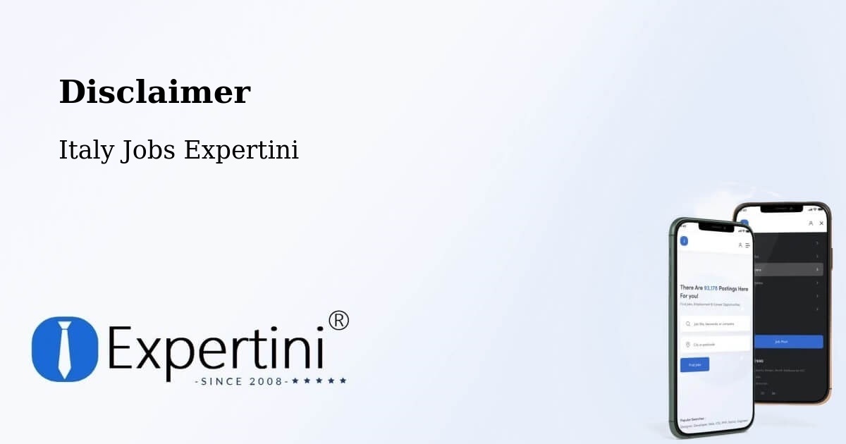 Disclaimer – Prato - Italy Jobs Expertini
